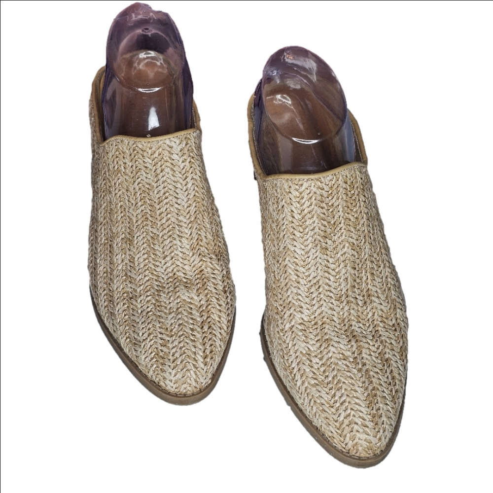 Lauren Conrad Tan Corundum Woven Mules with Stacked Heel Size 9.5 - Picture 2 of 8